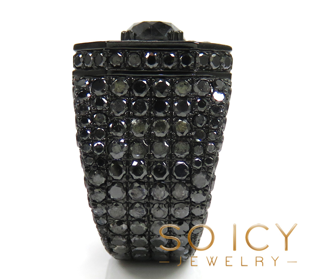 Mens 10k black gold black diamond xl ring 19.60ct - Image 3