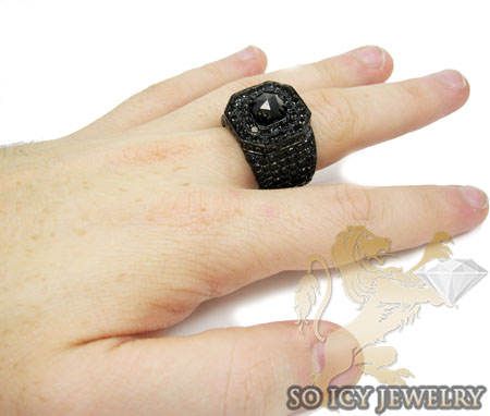 Mens 10k black gold black diamond xl ring 19.60ct - Image 6