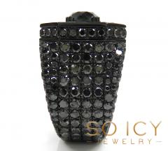 Mens 10k black gold black diamond xl ring 19.60ct