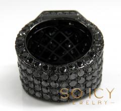 Mens 10k black gold black diamond xl ring 19.60ct