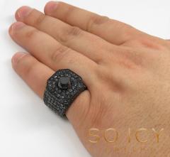 Mens 10k black gold black diamond xl ring 19.60ct