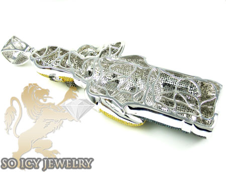 10k white gold multi colored diamond cartoon pendant 26.02ct - Image 8