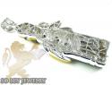10k white gold multi colored diamond cartoon pendant 26.02ct