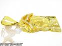 14k yellow gold cz jesus pendant 0.54ct