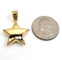 14k yellow gold solid puffed star small pendant