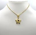 14k yellow gold solid puffed star small pendant