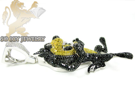 Taz mania devil 10k white gold diamond pendant 7.50ct