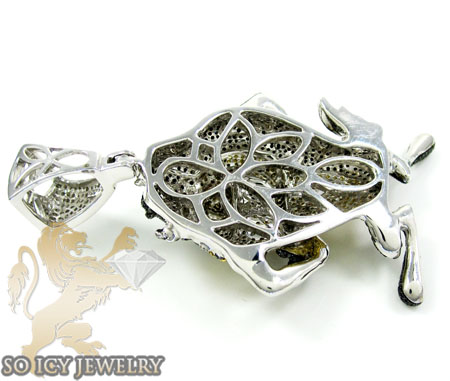 Taz mania devil 10k white gold diamond pendant 7.50ct