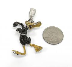 Daffy duck 10k white gold diamond pendant 4.75ct