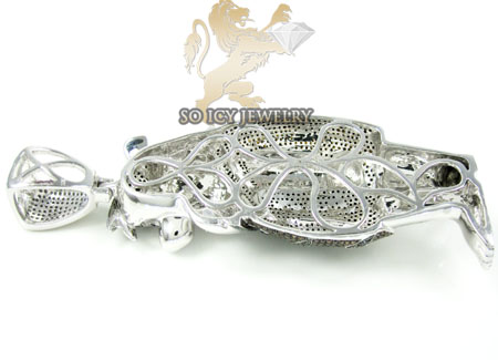 Fred flintstone 10k white gold diamond pendant 4.50ct