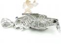 Fred flintstone 10k white gold diamond pendant 4.50ct