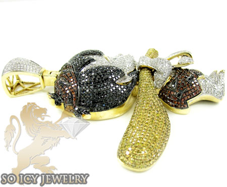 Flintstone bam bam 10k yellow gold diamond pendant 10.00ct - Image 3