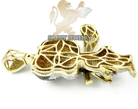 Flintstone bam bam 10k yellow gold diamond pendant 10.00ct