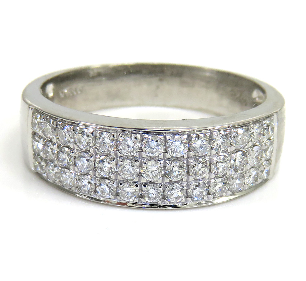 Mens 14k white gold round diamond wedding band ring 1.25ct - Image 2