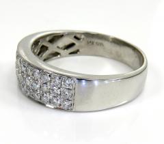 Mens 14k white gold round diamond wedding band ring 1.25ct