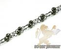 Black sterling silver rosary chain necklace 24 inches 3mm