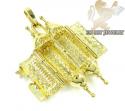 14k two tone jewish torah pendant