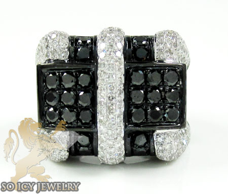 Mens 10k black gold black diamond pinky ring 2.81ct