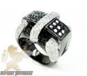 Mens 10k black gold black diamond pinky ring 2.81ct