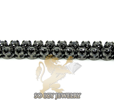 10k black gold round black 5 pointer diamond chain 15.00ct 20-30