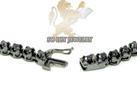 10k black gold round black 5 pointer diamond chain 15.00ct 20-30