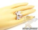 Ladies 10k three tone gold diamond butterfly ring 0.80ct