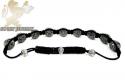 10k black gold black & white diamond macramé smooth bead rope bracelet 15.17ct