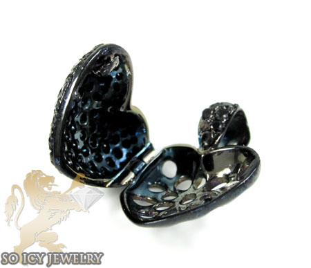 14k black gold black diamond heart pendant 1.10ct - Image 7