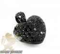 14k black gold black diamond heart pendant 1.10ct