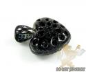 14k black gold black diamond heart pendant 1.10ct