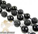 14k black gold round black diamond bead ball chain 44.50ct