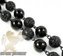 14k black gold round black diamond bead ball chain 44.50ct