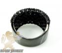 Mens black sterling silver black diamond cluster ring 6.00ct
