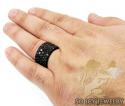 Mens black sterling silver black diamond cluster ring 6.00ct