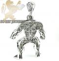 Hulk 10k white gold green & blue diamond pendant 28.15ct