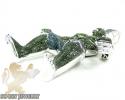 Hulk 10k white gold green & blue diamond pendant 28.15ct