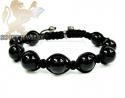 Macramé black onyx smooth rope bracelet