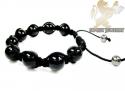 Macramé black onyx smooth rope bracelet