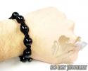 Macramé black onyx smooth rope bracelet