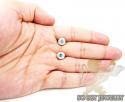 14k solid white gold blue diamond cluster earrings 1.25ct