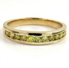 Unisex 14k yellow gold canary diamond wedding band 0.50ct