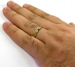 Unisex 14k yellow gold canary diamond wedding band 0.50ct