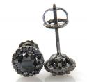 10k black gold round black diamond studs 1.10ct