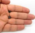 10k black gold round black diamond studs 1.10ct