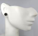 10k black gold round black diamond studs 1.10ct