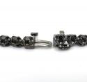 Black sterling silver black diamond tennis chain 13.07ct 20-32