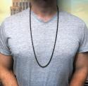 Black sterling silver black diamond tennis chain 13.07ct 20-32