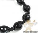 Macramé black onyx faceted bead rope bracelet