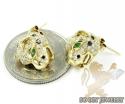 14k yellow gold diamond tiger earrings 1.55ct