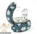 10k white gold fancy blue diamond hoops 2.56ct